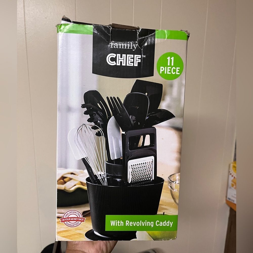 NEW Kitchen 10 Piece Utencil Cooking Set Revolving Caddy